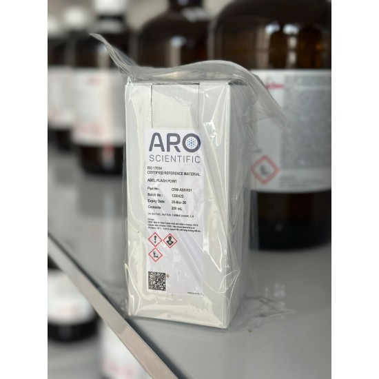 CRM-ABKR01- ABEL Flash Pont Certified Reference Material, Jet A1 ISO 17034 (UKAS CAB No. 27393). Brand: ARO Scientific - UK