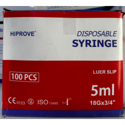 HIPROVE 5mL Syringe Luer Slip (Push-on connection)
