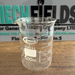 Beaker, 500ml, Low Form Graduated Measuring with Spout - 3.3 Borosilicate Glass - China
