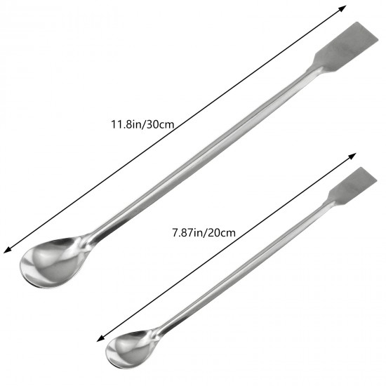 Spatula and Spoon, stainless steel, for Lab Sampling, Mixing, Size: Large