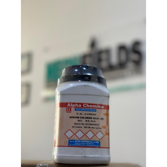 Sodium Chloride 99% AR, 500g ALPHA CHEMIKA