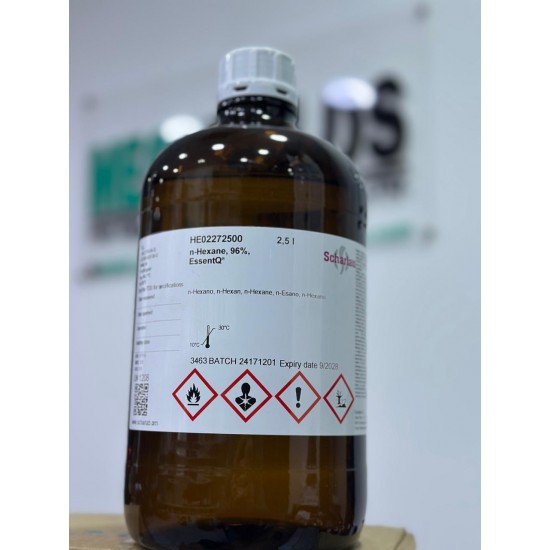 n-Hexane 96% Lab grade for analysis, 2.5 Lt., Scharlau