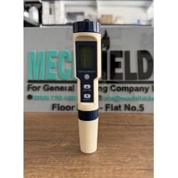 Multi meter 5 in 1 Accuracy: pH±0.03 pH EC TDS±2％F.C Temperature ±1.0°C Battery: 3×1.5 V (AG-13) Temperature compensation: 0°C - 50°C Working temperature: 0°C - 50°C Joan Lab
