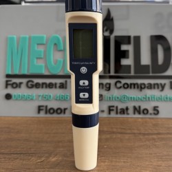Multi meter 5 in 1 Accuracy: pH±0.03 pH EC TDS±2％F.C Temperature ±1.0°C Battery: 3×1.5 V (AG-13) Temperature compensation: 0°C - 50°C Working temperature: 0°C - 50°C Joan Lab