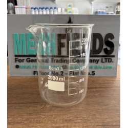 Beaker, 2000ml, Low Form Graduated Measuring with Spout - 3.3 Borosilicate Glass