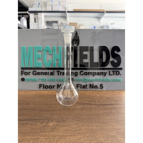 Volumetric Flask 100 mL, White Color, Boro 3.3 Material, Joan Lab.