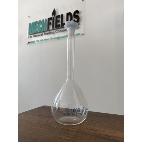 Volumetric Flask 1000 mL, White Color, Boro 3.3 Material, Joan Lab.