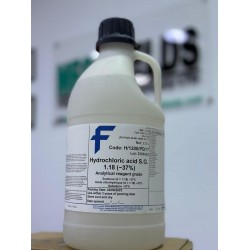 Hydrochloric acid (HCl) S.G. 1.18 , 37%, 2.5 Lt. Thermo Fisher Code: H/1200/PB17