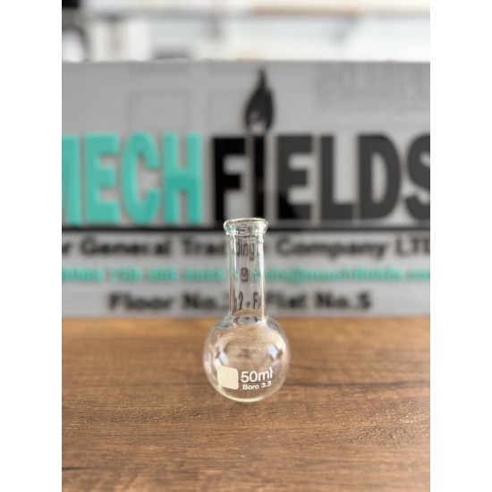 Flat Bottom Flask 50 mL, Boro 3.3 Material, Joan Lab.