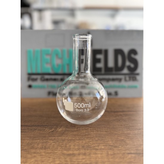 Flat Bottom Flask 500 mL, Boro 3.3 Material, Joan Lab.