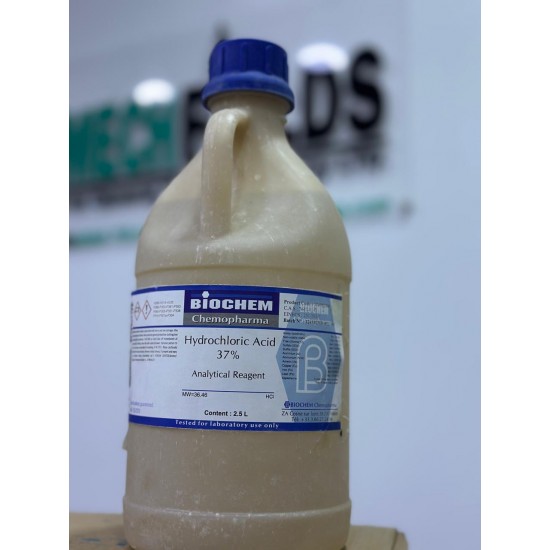 Hydrochloric acid (HCl), 37%, 2.5 Lt. Biochem