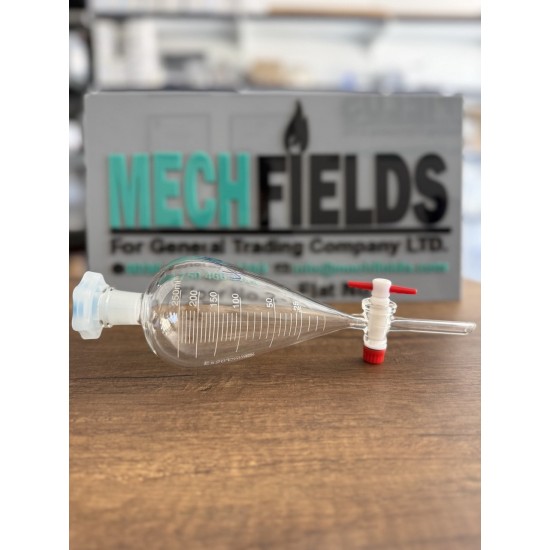 Separating Funnel with PTFE Stopcock, Graduated, 250 mL, Boro 3.3 Material, Joan Lab.