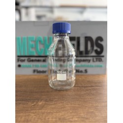 Reagent Bottle with Blue Screw Cap 500 mL, Clear Glass, Boro 3.3 Material,1408 Joan Lab.