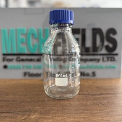 Reagent Bottle with Blue Screw Cap 500 mL, Clear Glass, Boro 3.3 Material,1408 Joan Lab.