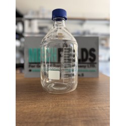 Reagent Bottle with Blue Screw Cap 2000 mL, Clear Glass, Boro 3.3 Material,1408 Joan Lab.