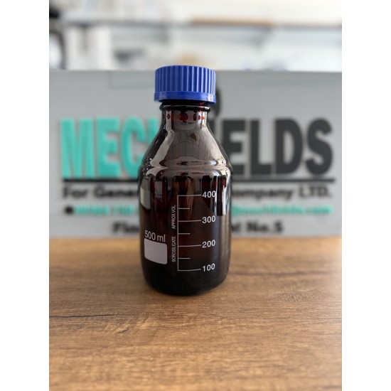 Reagent Bottle with Blue Screw Cap 500 mL, Amber Glass, Boro 3.3 Material,1408 Joan Lab.