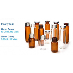 Vial 20mL Amber Crimp-top Headspace Vial, Flat Bottom, 22.5*75mm,