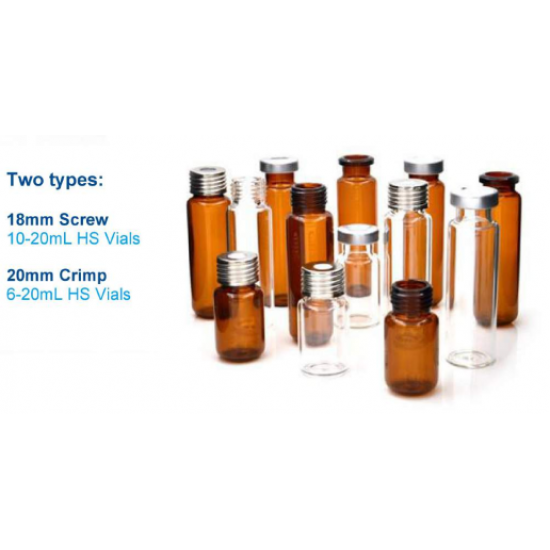 Vial 20mL Amber Crimp-top Headspace Vial, Flat Bottom, 22.5*75mm,