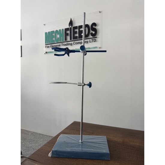 Stand Support Set, stainless steel, Lab Stand and Clamp with Steel Support Ring, 4 Piece Set