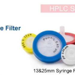 Syringe Filter 25mm 0.45μm, Hydrophilic PTFE, Red color