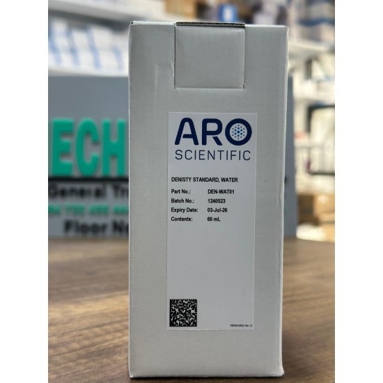 Water Density Standard, Density Values at 15 °C, 20 °C & 25 °C, 60 mL ARO UK