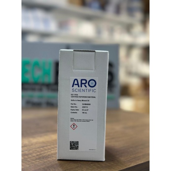 Sulfur Certified Reference Material, ISO/IEC 17025 & ISO 17034 Certified, Sulfur in heavy mineral oil, 40000 mg/kg, 4.0000 % (40000 ppm), 100 mL ARO UK