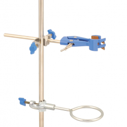 Stand Support Set, stainless steel, Lab Stand and Clamp with Steel Support Ring, 4 Piece Set