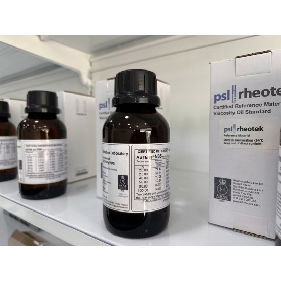 N35 Viscosity Standard (for research 1 only) in 500mL container. Supplied complete with UKAS (ISO 17025) Certificate of calibration