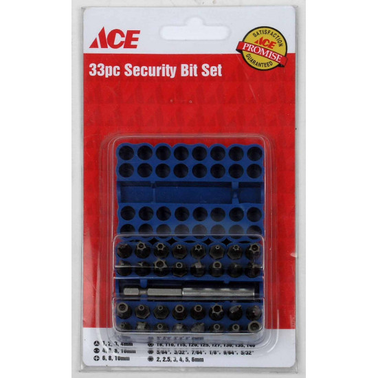 Ace Security Bit Set, 33 Pcs Set